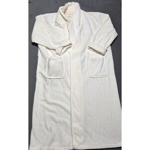 Victoria's Secret Country Robe M/L Cream White Fleece‎ Cozy Comfort